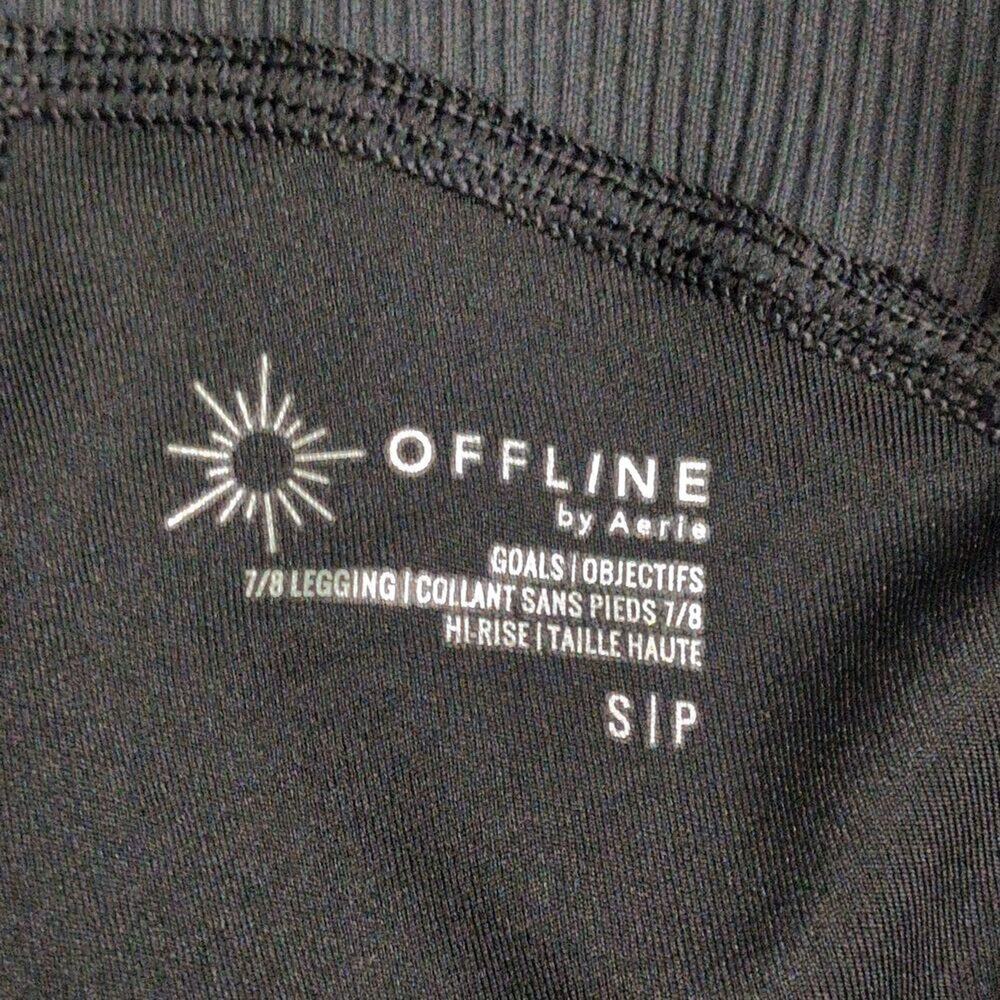 NWT Offline By Aerie Black High Waisted 7/8 Leggings Seam Detailing Size S - Picture 6 of 12